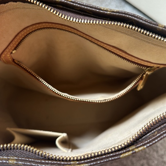 Louis Vuitton Monogram Canvas Looping GM Shoulder Bag Purse Brown Number Leather - Picture 11 of 16